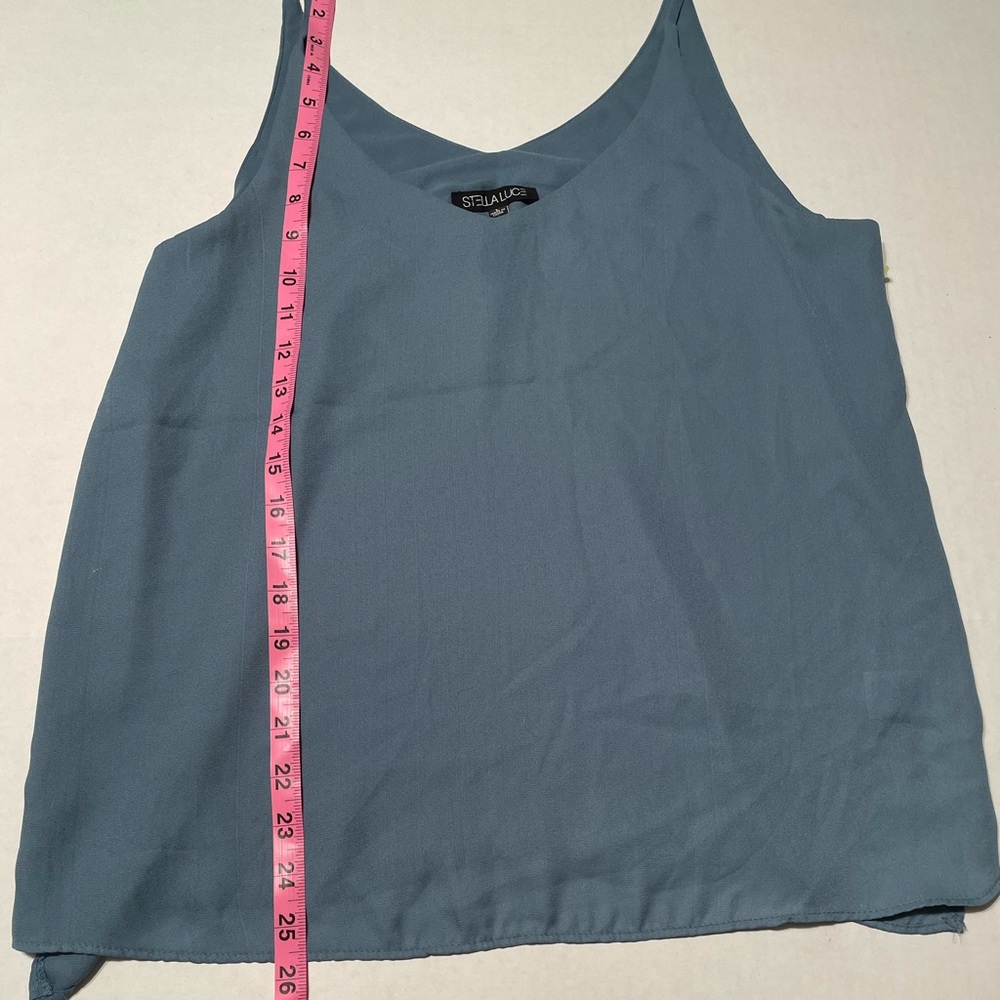 Stella Luce V-neck Dusty Blue Tank Top